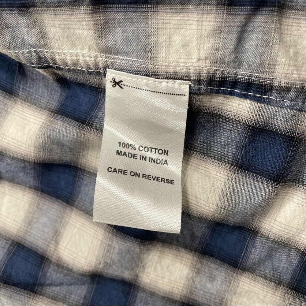 Billy Reid Standard Fit Plaid Checkered Button Down Shirt; Green/Cream - Men XXL - Picture 16 of 16